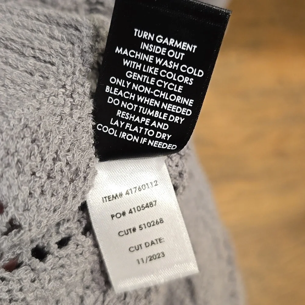 Torrid - Pointelle Cardigan V-Neck Sweater in Formal Gray​​​​ - Picture 9 of 12